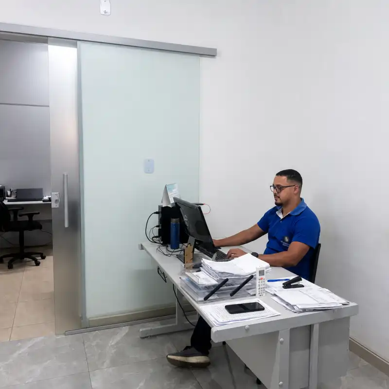 Atendimento da Forja Pampa no escritório da fábrica em Piraúba, Minas Gerais