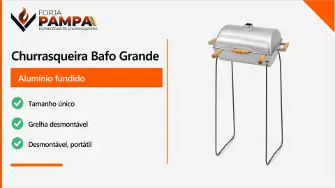 Churrasqueira Bafo Grande em Alumínio Fundido