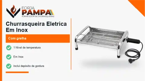 Churrasqueira Elétrica em Inox Forja Pampa: capa do produto para revenda